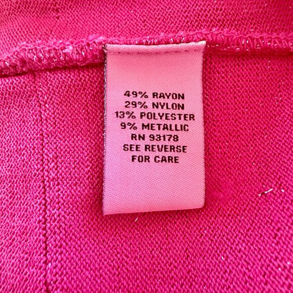 Carmen Marc Valvo Size Large Hot Pink Glitter Ruffle Skirt Dress Swift Tour - Picture 12 of 13